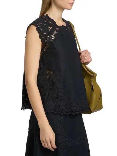Ulla Johnson Women's Amelie Floral-Embroidered Linen Top - Noir | Thumbnail 4