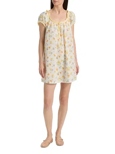 DÔEN Women's Julia Cotton Minidress - Dahlia Floral - Size XXS | Thumbnail 2