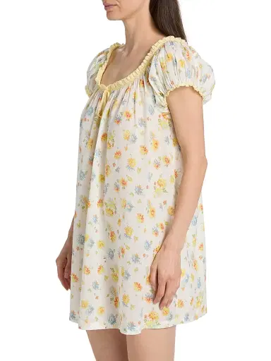 DÔEN Women's Julia Cotton Minidress - Dahlia Floral - Size XXS | Thumbnail 4