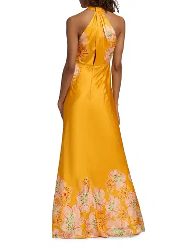 Saloni Women's Cozette Silk Satin Maxi Dress | Thumbnail 5