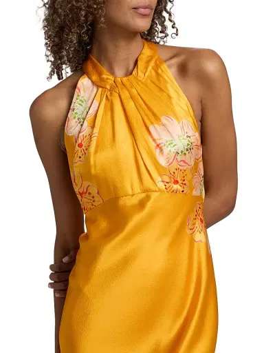 Saloni Women's Cozette Silk Satin Maxi Dress | Thumbnail 6