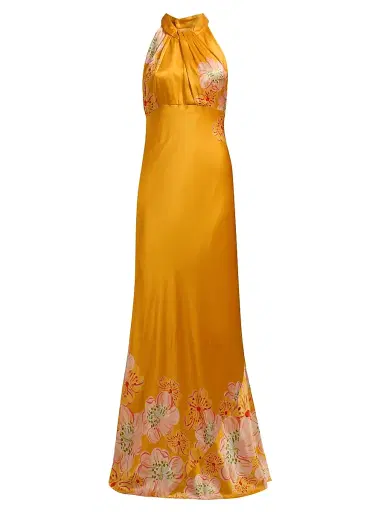 Saloni Women's Cozette Silk Satin Maxi Dress | Thumbnail 1