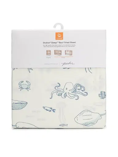 Stokke Sleepi Fitted Sheet - Aquatic | Thumbnail 1 Stokke Sleepi Fitted Sheet - Aquatic | Thumbnail 1
