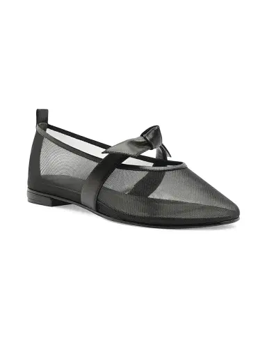 Alexandre Birman Women's Clarita Leather-Trim Mesh Ballet Flats - Black - Size 12 | Thumbnail 2