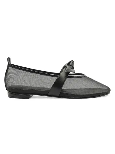 Alexandre Birman Women's Clarita Leather-Trim Mesh Ballet Flats - Black - Size 12 | Thumbnail 1