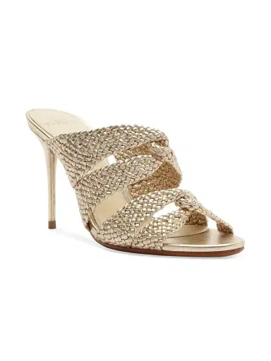 Alexandre Birman Women's Sabrina 85MM Braided Leather Mules - Golden - Size 12 | Thumbnail 2