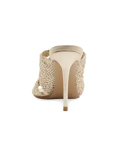 Alexandre Birman Women's Sabrina 85MM Braided Leather Mules - Golden - Size 12 | Thumbnail 4