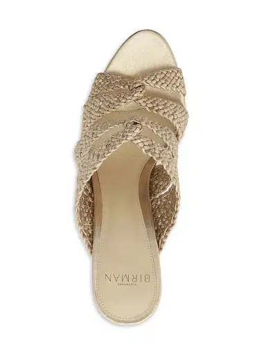 Alexandre Birman Women's Sabrina 85MM Braided Leather Mules - Golden - Size 12 | Thumbnail 7