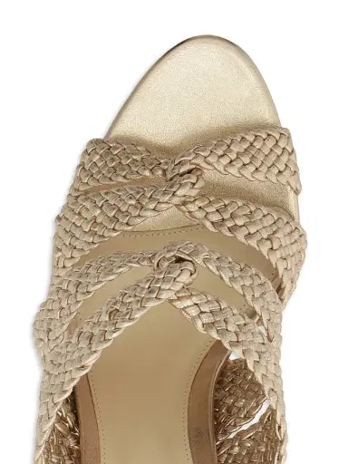 Alexandre Birman Women's Sabrina 85MM Braided Leather Mules - Golden - Size 12 | Thumbnail 8
