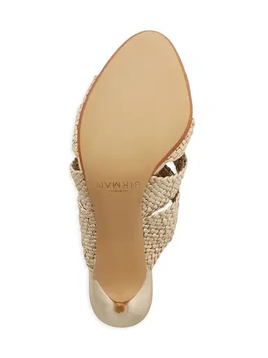 Alexandre Birman Women's Sabrina 85MM Braided Leather Mules - Golden - Size 12 | Thumbnail 9