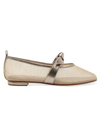 Alexandre Birman Women's Clarita Leather-Trim Mesh Ballet Flats | Thumbnail 1 Alexandre Birman Women's Clarita Leather-Trim Mesh Ballet Flats | Thumbnail 1