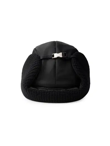 Prada Men's Re-Nylon and Wool Trapper Hat - Black - Size Medium | Thumbnail 2