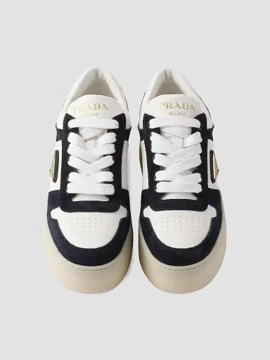 Prada Women's Downtown Bold Nappa Leather and Suede Sneakers | Thumbnail 2 Prada Women's Downtown Bold Nappa Leather and Suede Sneakers | Thumbnail 2