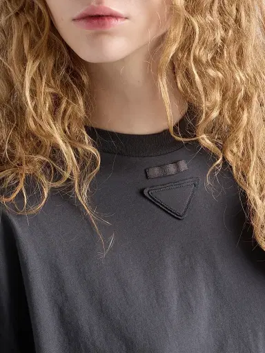 Prada Women's Jersey T-Shirt - Grey - Size Large | Thumbnail 4