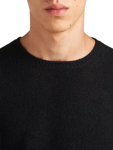 Prada Men's Cashmere Crewneck Sweater - Black - Size 48 | Thumbnail 3
