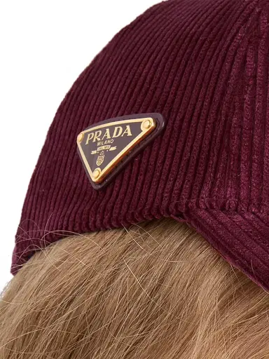 Prada Women's Corduroy Baseball Cap | Thumbnail 2