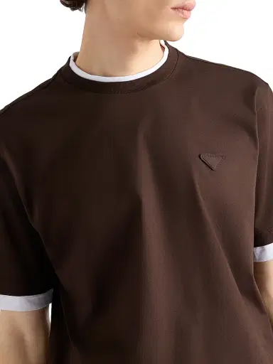 Prada Men's Cotton T-Shirt - Brown - Size XXXL | Thumbnail 4 Prada Men's Cotton T-Shirt - Brown - Size XXXL | Thumbnail 4
