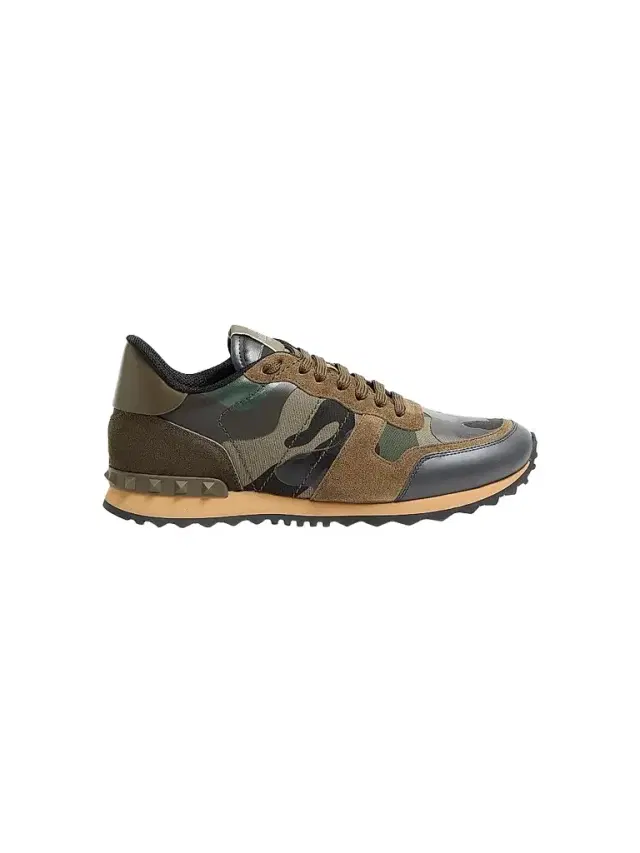 Valentino Garavani Men's Camouflage Rockrunner Sneakers - Military Green