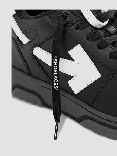 Off-White Men's Out Of Office Leather Sneakers - Black White | Thumbnail 6 Off-White Men's Out Of Office Leather Sneakers - Black White | Thumbnail 6