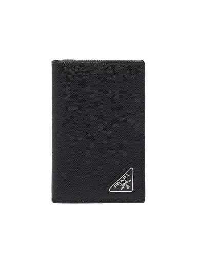 Prada Men's Saffiano Leather Card Holder - Black - Size 0 | Thumbnail 1