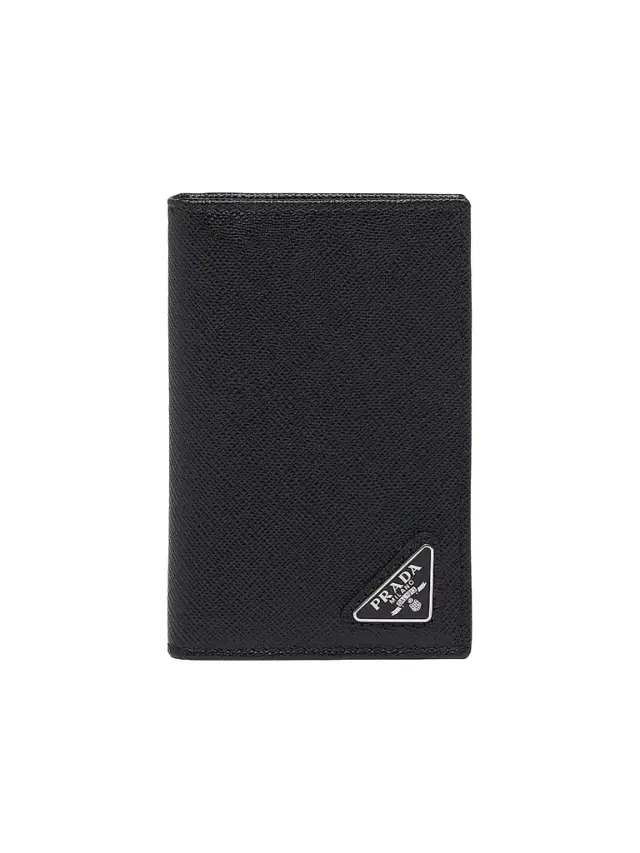 Prada Men's Saffiano Leather Card Holder - Black