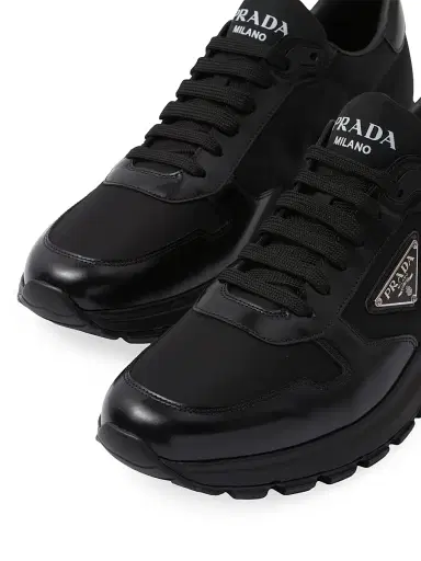Prada Men's Re-Nylon and Brushed Leather Sneakers - Black | Thumbnail 5 Prada Men's Re-Nylon and Brushed Leather Sneakers - Black | Thumbnail 5