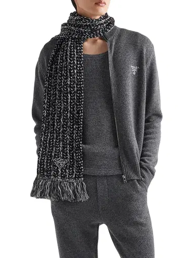 Prada Men's Cashmere Hoodie - Grey - Size 46 | Thumbnail 2