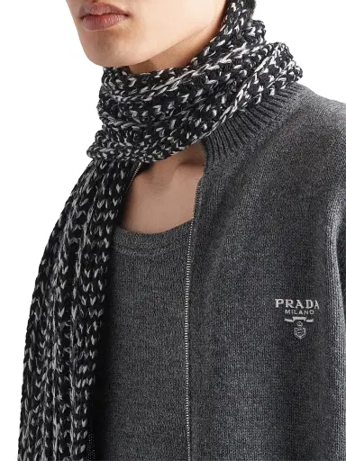 Prada Men's Cashmere Hoodie - Grey - Size 46 | Thumbnail 3