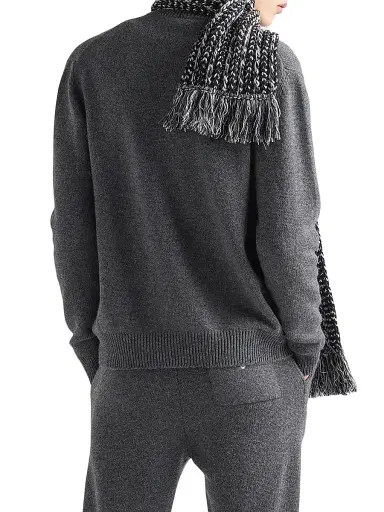 Prada Men's Cashmere Hoodie - Grey - Size 46 | Thumbnail 5