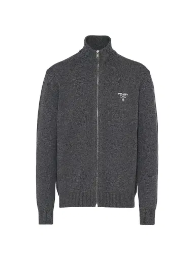Prada Men's Cashmere Hoodie - Grey - Size 46 | Thumbnail 1
