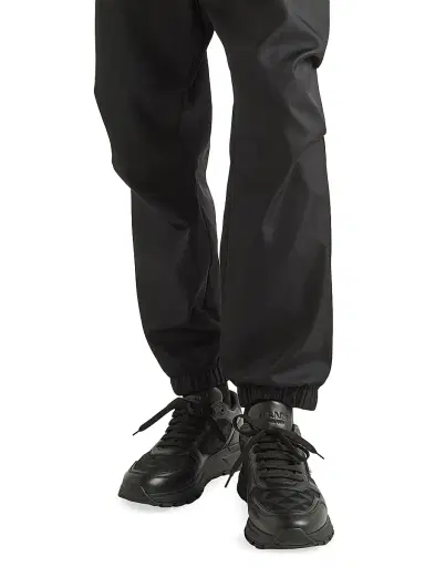 Prada Men's Leather and Re-Nylon High-Top Sneakers | Thumbnail 2 Prada Men's Leather and Re-Nylon High-Top Sneakers | Thumbnail 2