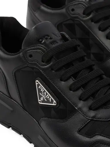 Prada Men's Leather and Re-Nylon High-Top Sneakers | Thumbnail 5 Prada Men's Leather and Re-Nylon High-Top Sneakers | Thumbnail 5