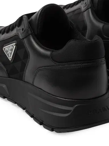 Prada Men's Leather and Re-Nylon High-Top Sneakers | Thumbnail 6 Prada Men's Leather and Re-Nylon High-Top Sneakers | Thumbnail 6