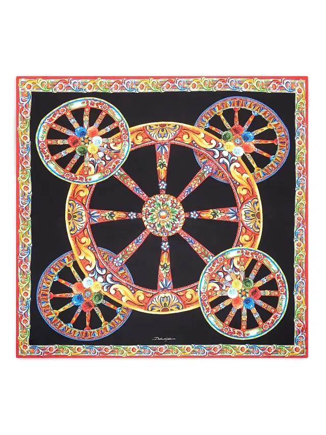 Dolce & Gabbana Women's Printed Silk Foulard - Multi Cart Wheels