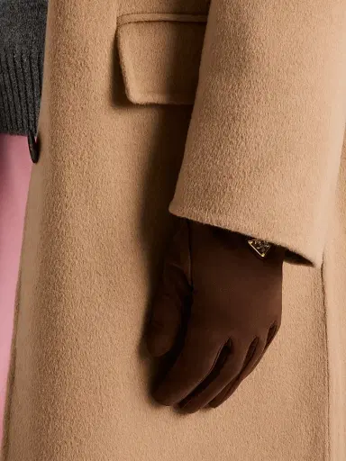 Prada Women's Suede Gloves - Brown - Size 7.5 | Thumbnail 2