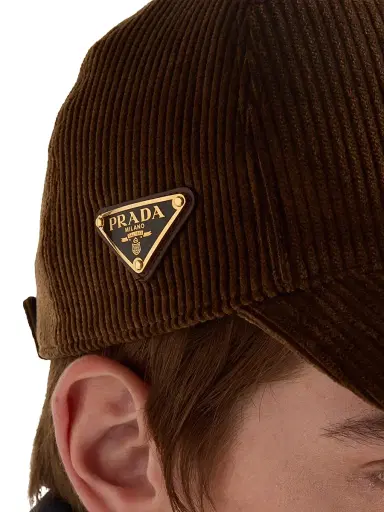 Prada Women's Corduroy Baseball Cap - Brown - Size XL | Thumbnail 2 Prada Women's Corduroy Baseball Cap - Brown - Size XL | Thumbnail 2