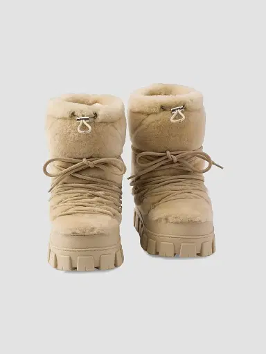 Prada Women's Shearling Après Ski Booties - Beige Khaki - Size 15 | Thumbnail 5 Prada Women's Shearling Après Ski Booties - Beige Khaki - Size 15 | Thumbnail 5