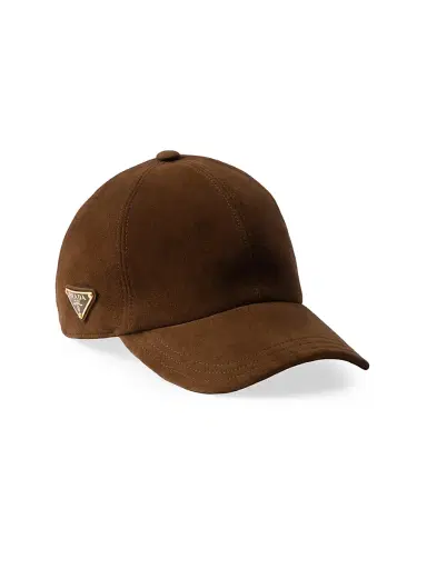 Prada Women's Suede Baseball Cap - Brown - Size Large | Thumbnail 1