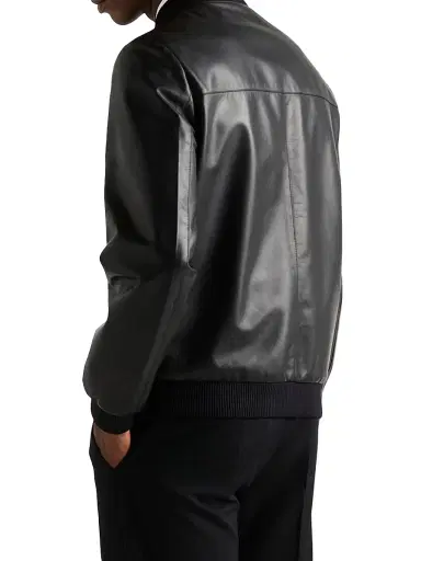 Prada Men's Nappa Leather Bomber Jacket - Black - Size 46 | Thumbnail 5 Prada Men's Nappa Leather Bomber Jacket - Black - Size 46 | Thumbnail 5