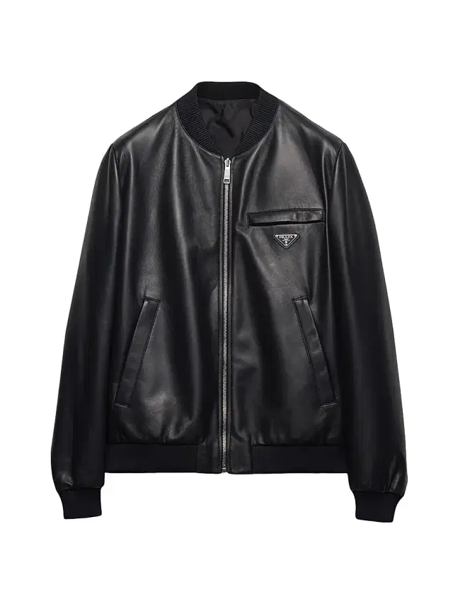 Prada Men's Nappa Leather Bomber Jacket - Black