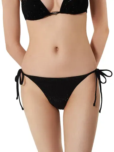 Prada Women's Jersey Bikini Bottom with Rhinestones - Black - Size XL | Thumbnail 3 Prada Women's Jersey Bikini Bottom with Rhinestones - Black - Size XL | Thumbnail 3