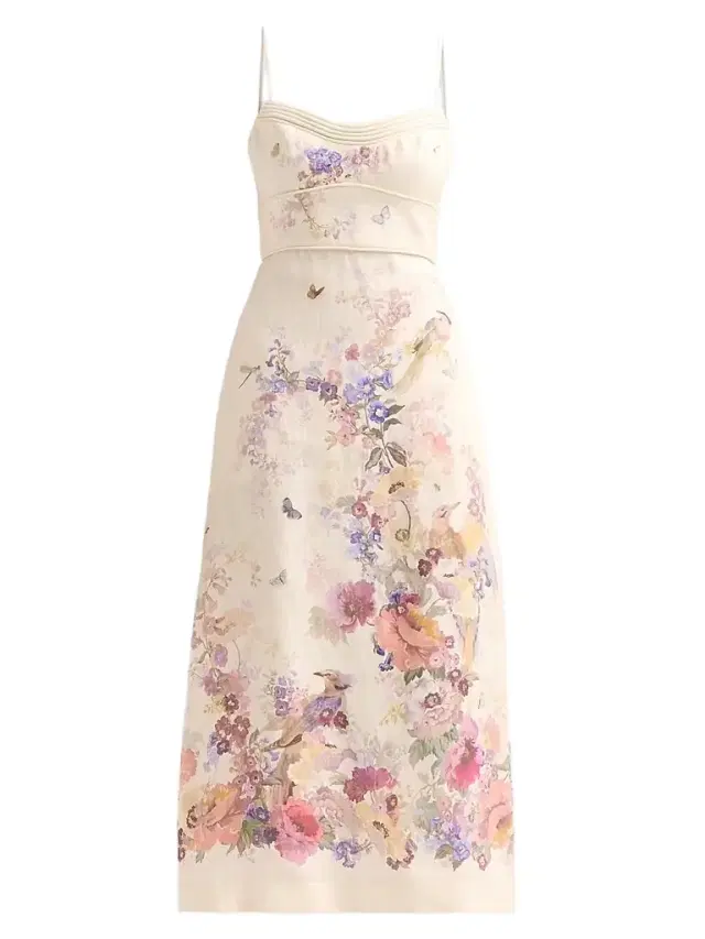 Zimmermann Women's Alchemy Linen Midi Dress - Cream Multi Floral