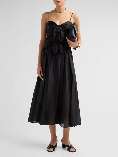 Zimmermann Women's Aster Silk Scarf Midi-Dress - Black - Size 8 | Thumbnail 2 Zimmermann Women's Aster Silk Scarf Midi-Dress - Black - Size 8 | Thumbnail 2