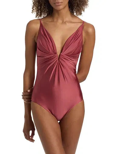 Zimmermann Women's Solstice Tuck Plunge One-Piece Swimsuit | Thumbnail 3