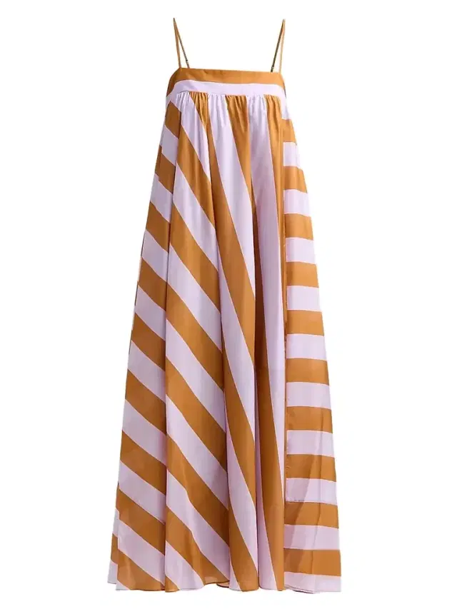 Women's Indra Stripe Maxi Dress - Lilac Tan