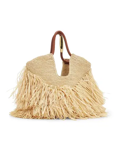 Zimmermann Women's Goldentime Fringed Tote Bag - Natural | Thumbnail 3