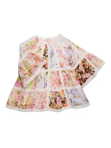 Zimmermann Little Girl's & Girl's Solstice Lace-Trimmed Spliced Dress - Spliced | Thumbnail 1