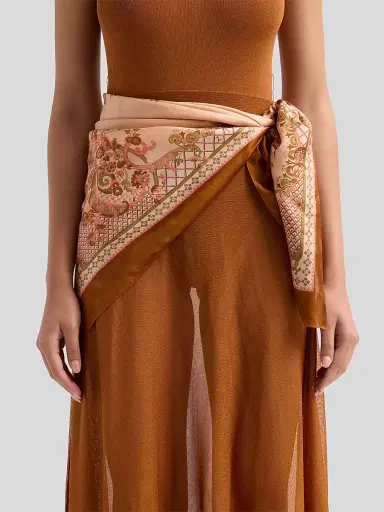 Zimmermann Women's Aster Silk Scarf Maxi Dress - Tan Print - Size 10 | Thumbnail 5 Zimmermann Women's Aster Silk Scarf Maxi Dress - Tan Print - Size 10 | Thumbnail 5