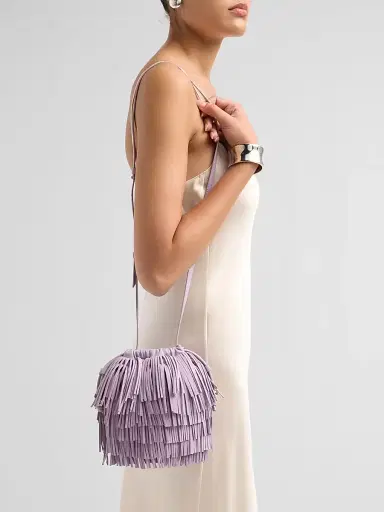 Zimmermann Women's Fringe Leather Crossbody Bag - Lilac | Thumbnail 2 Zimmermann Women's Fringe Leather Crossbody Bag - Lilac | Thumbnail 2