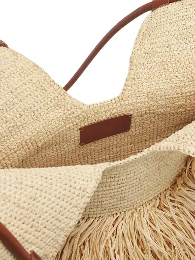 Zimmermann Women's Goldentime Fringed Tote Bag - Natural | Thumbnail 4